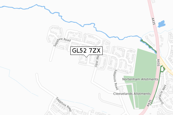GL52 7ZX map - large scale - OS Open Zoomstack (Ordnance Survey)