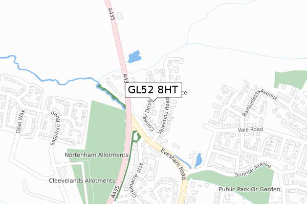 GL52 8HT map - large scale - OS Open Zoomstack (Ordnance Survey)