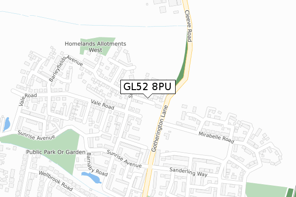 GL52 8PU map - large scale - OS Open Zoomstack (Ordnance Survey) GL52 8PU map - large scale - OS Open Zoomstack (Ordnance Survey)