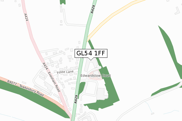 GL54 1FF map - large scale - OS Open Zoomstack (Ordnance Survey)