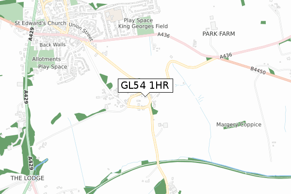 GL54 1HR map - small scale - OS Open Zoomstack (Ordnance Survey)