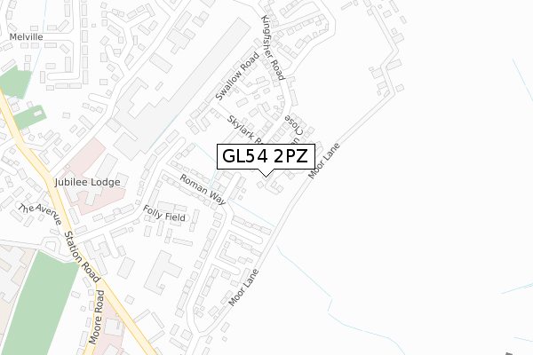 GL54 2PZ map - large scale - OS Open Zoomstack (Ordnance Survey)
