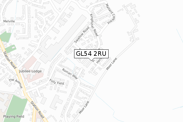 GL54 2RU map - large scale - OS Open Zoomstack (Ordnance Survey)