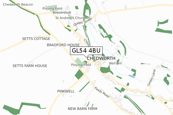 GL54 4BU map - small scale - OS Open Zoomstack (Ordnance Survey) GL54 4BU map - small scale - OS Open Zoomstack (Ordnance Survey)