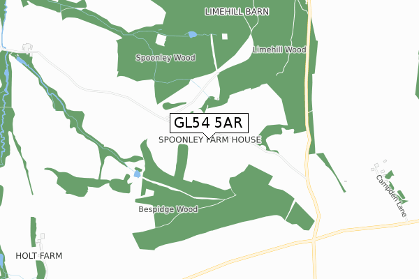 GL54 5AR map - small scale - OS Open Zoomstack (Ordnance Survey)