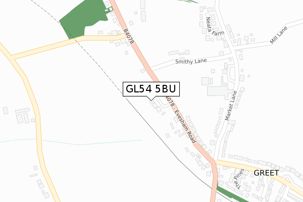 GL54 5BU map - large scale - OS Open Zoomstack (Ordnance Survey)