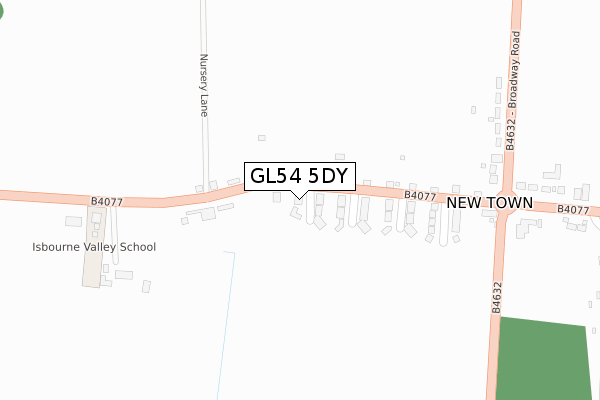 GL54 5DY map - large scale - OS Open Zoomstack (Ordnance Survey)