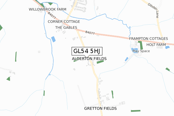 GL54 5HJ map - small scale - OS Open Zoomstack (Ordnance Survey)