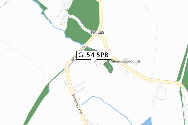 GL54 5PB map - large scale - OS Open Zoomstack (Ordnance Survey)