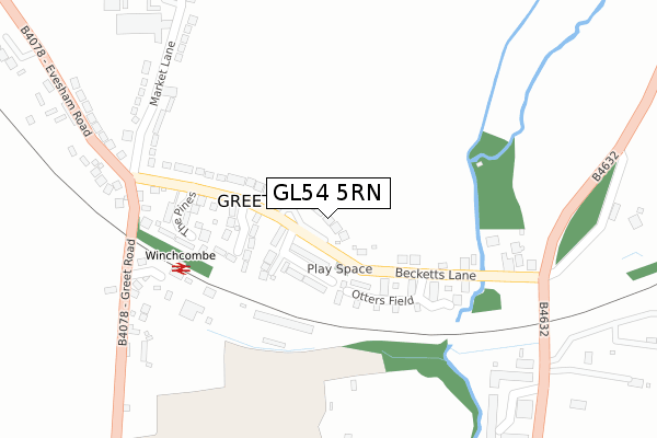 GL54 5RN map - large scale - OS Open Zoomstack (Ordnance Survey) GL54 5RN map - large scale - OS Open Zoomstack (Ordnance Survey)