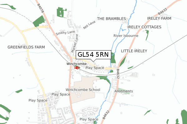 GL54 5RN map - small scale - OS Open Zoomstack (Ordnance Survey) GL54 5RN map - small scale - OS Open Zoomstack (Ordnance Survey)