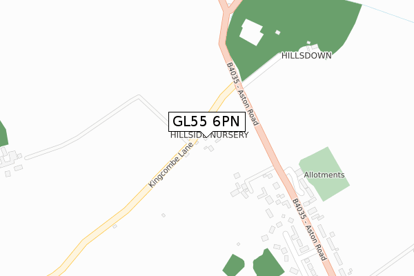 GL55 6PN map - large scale - OS Open Zoomstack (Ordnance Survey)