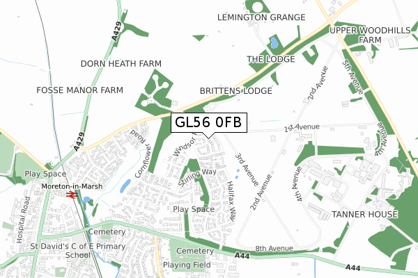 GL56 0FB map - small scale - OS Open Zoomstack (Ordnance Survey) GL56 0FB map - small scale - OS Open Zoomstack (Ordnance Survey)