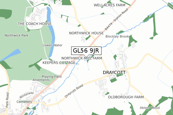 GL56 9JR map - small scale - OS Open Zoomstack (Ordnance Survey)