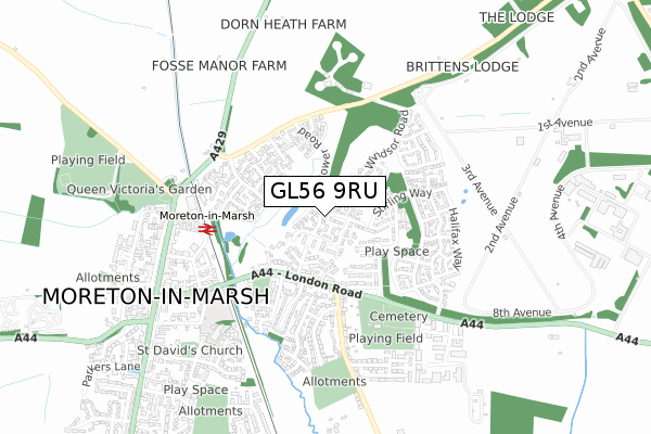 GL56 9RU map - small scale - OS Open Zoomstack (Ordnance Survey) GL56 9RU map - small scale - OS Open Zoomstack (Ordnance Survey)