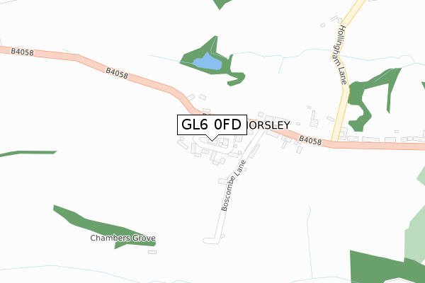GL6 0FD map - large scale - OS Open Zoomstack (Ordnance Survey)