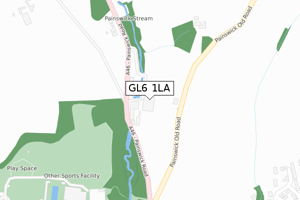 GL6 1LA map - large scale - OS Open Zoomstack (Ordnance Survey)