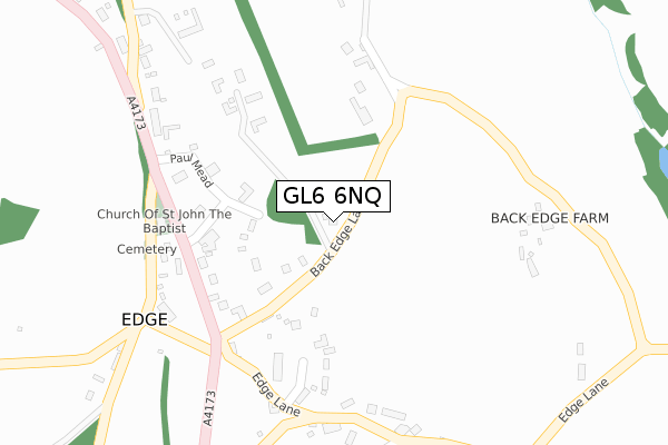 GL6 6NQ map - large scale - OS Open Zoomstack (Ordnance Survey)