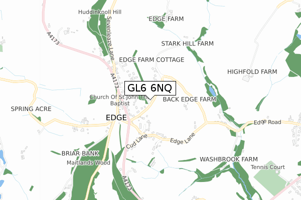 GL6 6NQ map - small scale - OS Open Zoomstack (Ordnance Survey)