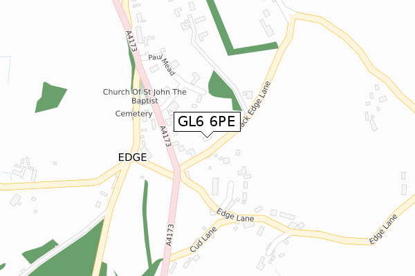 GL6 6PE map - large scale - OS Open Zoomstack (Ordnance Survey)