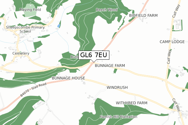 GL6 7EU map - small scale - OS Open Zoomstack (Ordnance Survey)