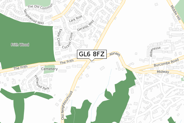 GL6 8FZ map - large scale - OS Open Zoomstack (Ordnance Survey) GL6 8FZ map - large scale - OS Open Zoomstack (Ordnance Survey)