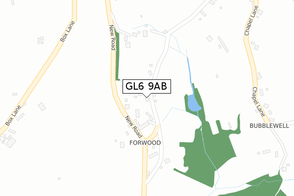 GL6 9AB map - large scale - OS Open Zoomstack (Ordnance Survey)