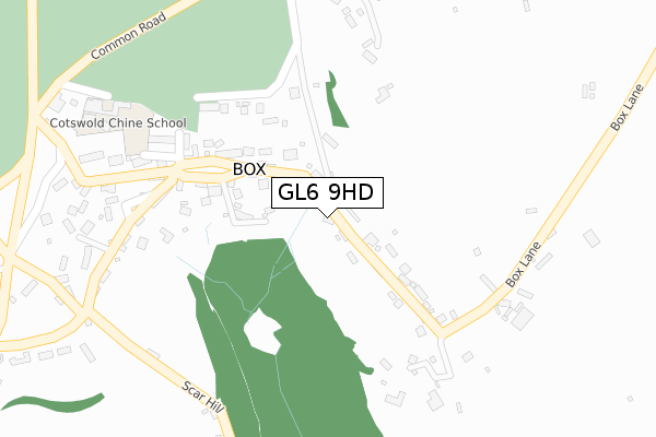 GL6 9HD map - large scale - OS Open Zoomstack (Ordnance Survey)