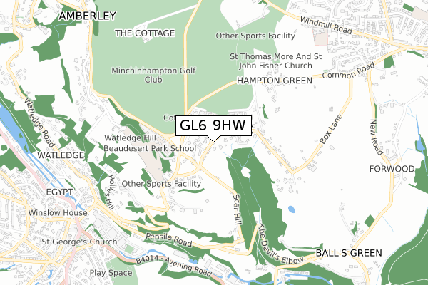 GL6 9HW map - small scale - OS Open Zoomstack (Ordnance Survey)