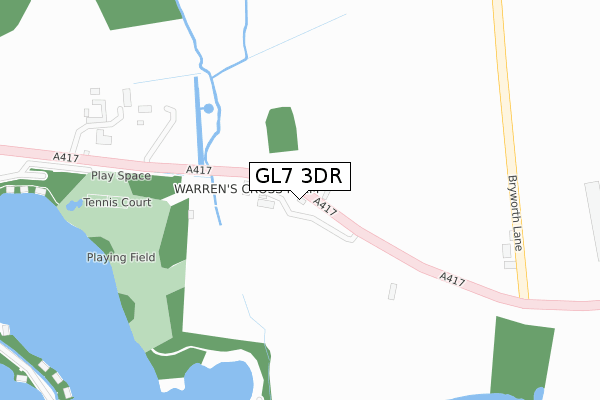 GL7 3DR map - large scale - OS Open Zoomstack (Ordnance Survey)