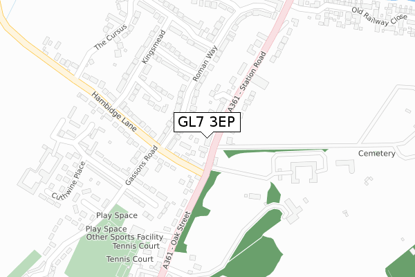 GL7 3EP map - large scale - OS Open Zoomstack (Ordnance Survey)