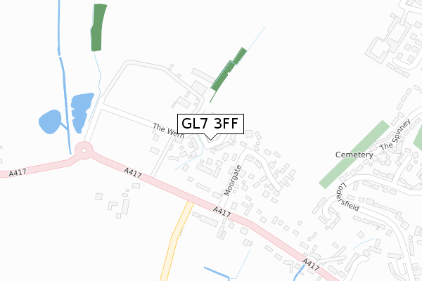 GL7 3FF map - large scale - OS Open Zoomstack (Ordnance Survey)
