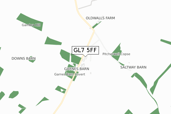 GL7 5FF map - small scale - OS Open Zoomstack (Ordnance Survey)