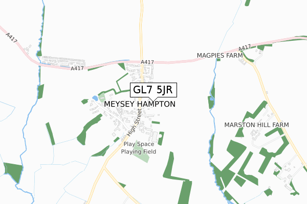 GL7 5JR map - small scale - OS Open Zoomstack (Ordnance Survey)