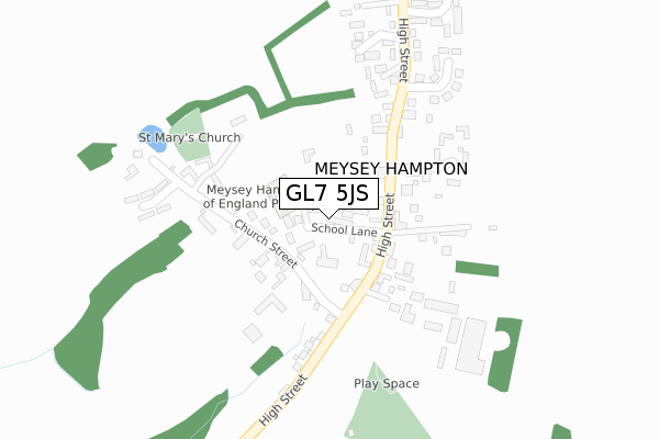 GL7 5JS map - large scale - OS Open Zoomstack (Ordnance Survey)