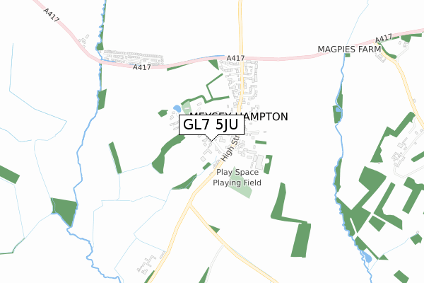 GL7 5JU map - small scale - OS Open Zoomstack (Ordnance Survey)