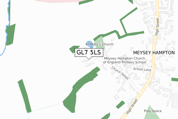 GL7 5LS map - large scale - OS Open Zoomstack (Ordnance Survey)