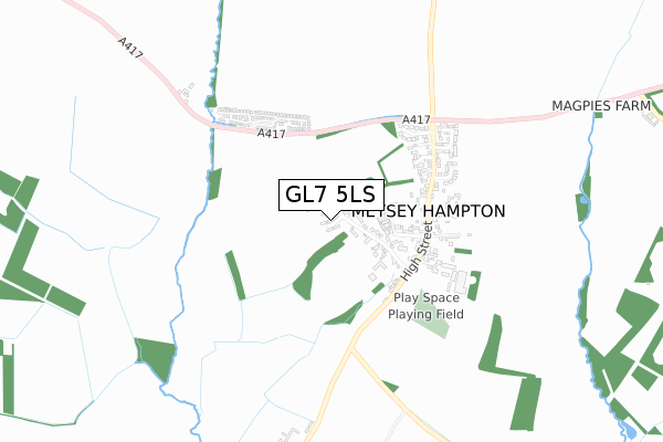 GL7 5LS map - small scale - OS Open Zoomstack (Ordnance Survey)