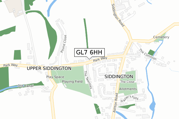 GL7 6HH map - large scale - OS Open Zoomstack (Ordnance Survey)