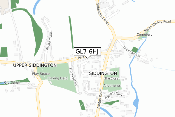 GL7 6HJ map - large scale - OS Open Zoomstack (Ordnance Survey)