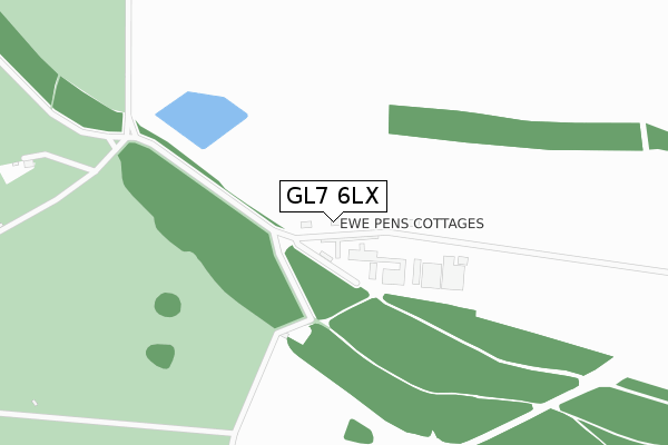 GL7 6LX map - large scale - OS Open Zoomstack (Ordnance Survey)