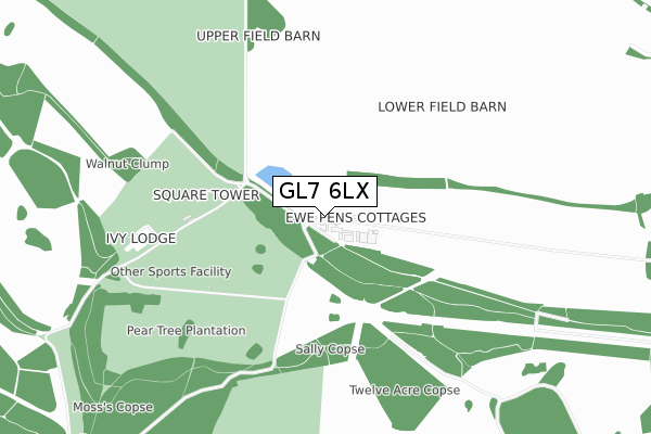 GL7 6LX map - small scale - OS Open Zoomstack (Ordnance Survey)