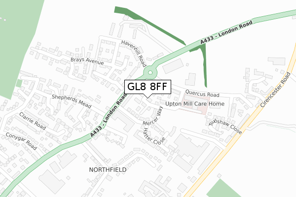 GL8 8FF map - large scale - OS Open Zoomstack (Ordnance Survey)