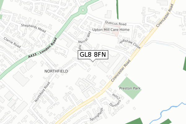 GL8 8FN map - large scale - OS Open Zoomstack (Ordnance Survey)