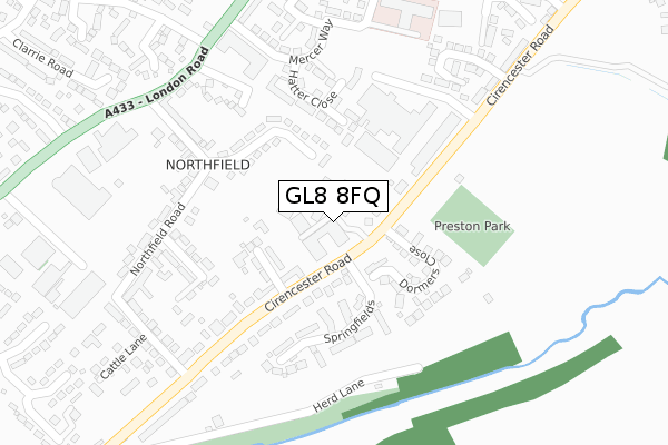 GL8 8FQ map - large scale - OS Open Zoomstack (Ordnance Survey)