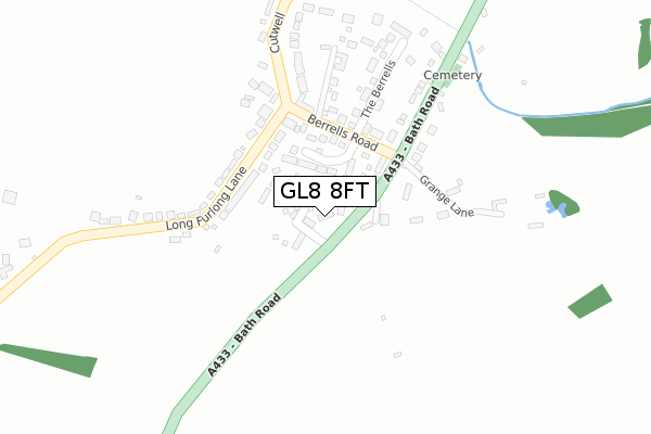 GL8 8FT map - large scale - OS Open Zoomstack (Ordnance Survey)