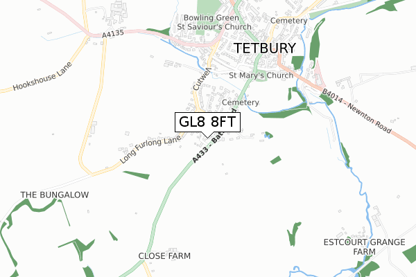 GL8 8FT map - small scale - OS Open Zoomstack (Ordnance Survey)