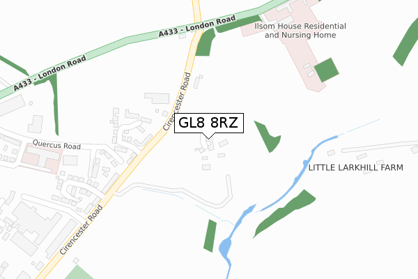 GL8 8RZ map - large scale - OS Open Zoomstack (Ordnance Survey)