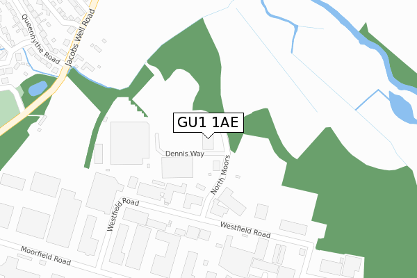 GU1 1AE map - large scale - OS Open Zoomstack (Ordnance Survey)