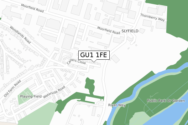 GU1 1FE map - large scale - OS Open Zoomstack (Ordnance Survey)